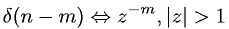 Z-transform of shifted delta